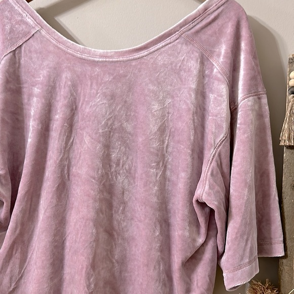 We The Free Valerie Velvet Top Mauve Oversized XS - Picture 3 of 11